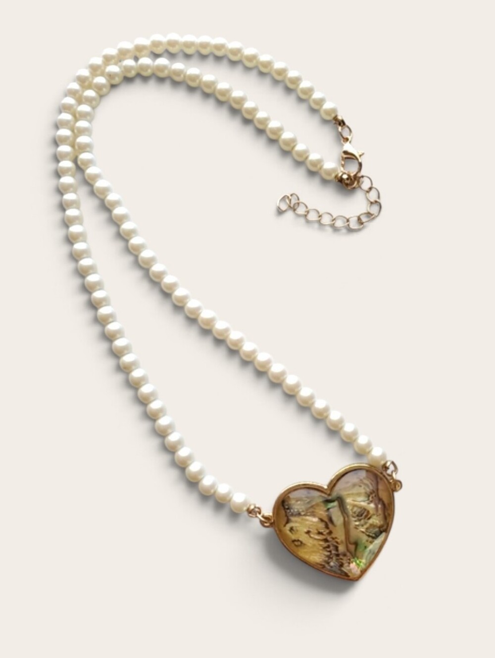 Elegant Pearl Heart Pendant Necklace